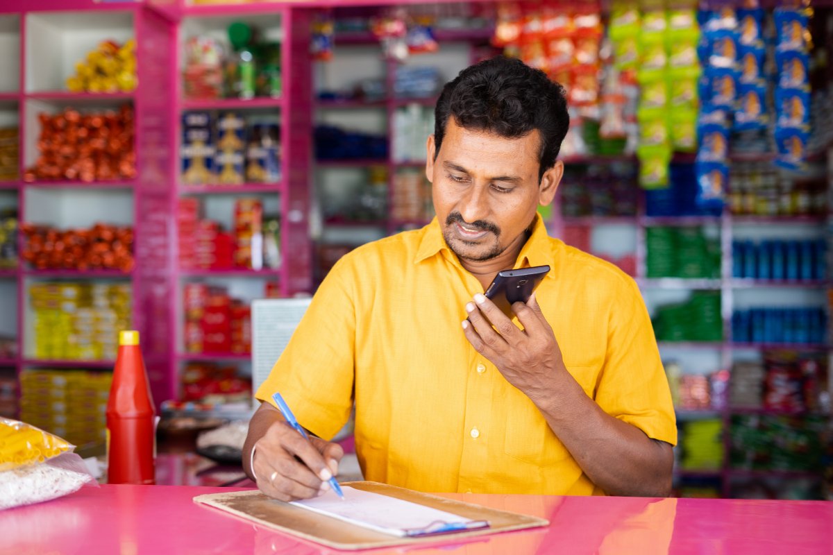 Local retail business owner in Bangalore using digital tools to grow their store