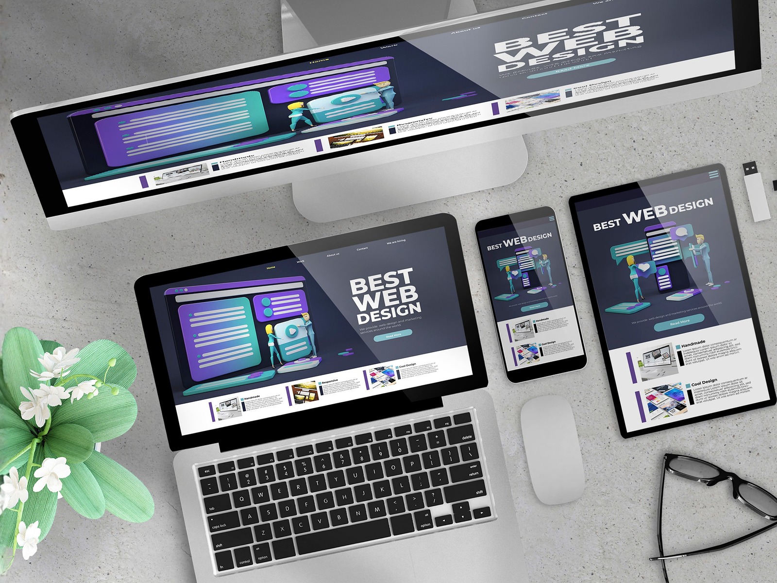 A responsive website on laptop, tablet and phones — the foundation of a strong digital presence